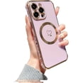 thumbnail image 1 of Love Heart  Electroplated Nice [Compatible with MagSafe Wireless Charging] Case for Women Girls Compatible with iPhone Case (Light Purple,iPhone 13 Pro Max), 1 of 8
