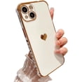 thumbnail image 1 of Love Heart Electroplated Nice Soft Slim TPU Case for Women Girls Compatible with iPhone Case (White,iPhone 15 Pro), 1 of 8