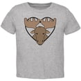thumbnail image 1 of Love Heart Emerging Moose Toddler T Shirt Heather 4T, 1 of 1