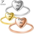 thumbnail image 1 of Love Heart Flat Top Stainless Steel Cute Classy Dainty Promise Ring w/ FREE Engraving, 1 of 4