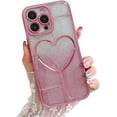 thumbnail image 1 of Love Heart Glitter Bling Gradient Electroplated Clear TPU Case for Women Girls Compatible with iPhone Case (iPhone 15 Pro Max,Pink), 1 of 7