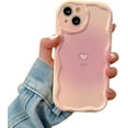 thumbnail image 1 of Love Heart Gradient Curly Wave TPU Case Compatible with iPhone Case (Pink,iPhone 15 Pro Max), 1 of 6