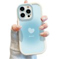 thumbnail image 1 of Love Heart Gradient Sweet Bright Color Cute Silicone Case for Women Girls Compatible with iPhone Case (iPhone 14 Plus,Blue White), 1 of 7