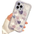 thumbnail image 1 of Love Heart Graffiti Cute Silicone Case for Women Girls Compatible with iPhone Case (Purple,iPhone 14), 1 of 9