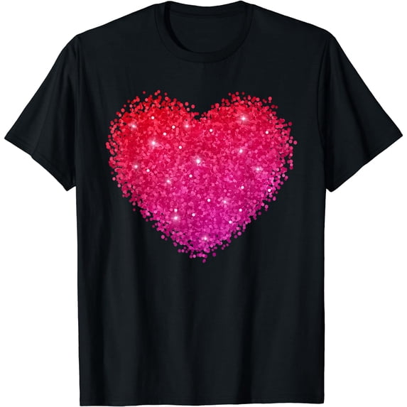 Love Heart Graphics Valentine's Day For Womens Girls Mom T-Shirt Black X-Large
