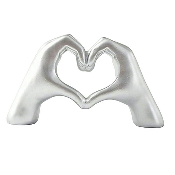 Love Heart Hand Figurine Heart-shaped Gesture Resin Statue Sculpture Home Office Wedding Party Desktop Decoration Ornament