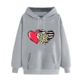 thumbnail image 1 of Love Heart Hooded Sweatshirts for Women Valentines Day Oversized Long Sleeve Pullover Hoodie Shirts, 1 of 5