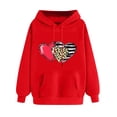 thumbnail image 1 of Love Heart Hooded Sweatshirts for Women Valentines Day Oversized Long Sleeve Pullover Hoodie Shirts, 1 of 5