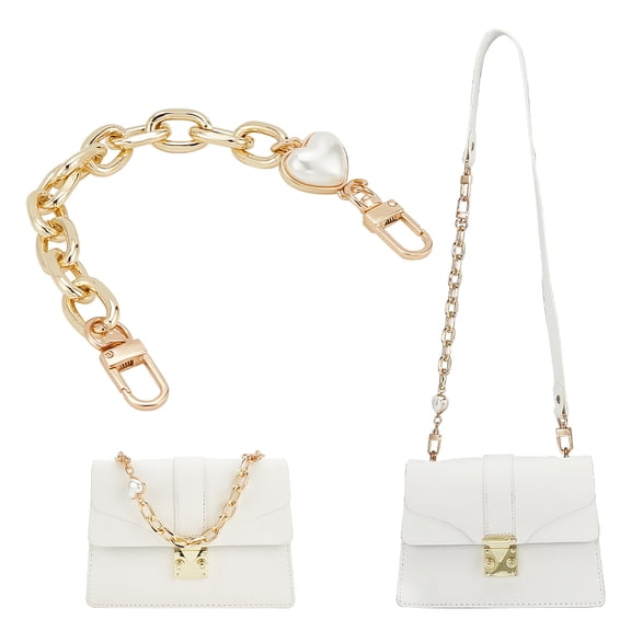 Love Heart Imitation Pearl Phone Case Chain Phone Hand Strap Chains Phone Grip Holder for DIY Phone Case Decorations with Alloy Clasp