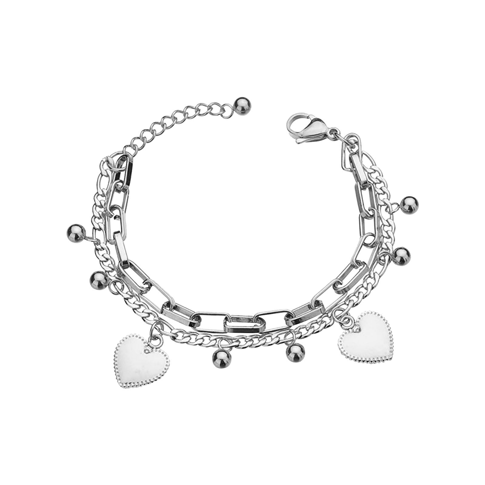 Women 925 Sterling Silver Charm Bracelet Jewelry