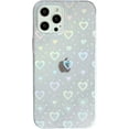 thumbnail image 1 of Love Heart Laser Bling Glitter Clear Soft Compatible with iPhone Case for Women Girls (Clear,iPhone Xr), 1 of 5