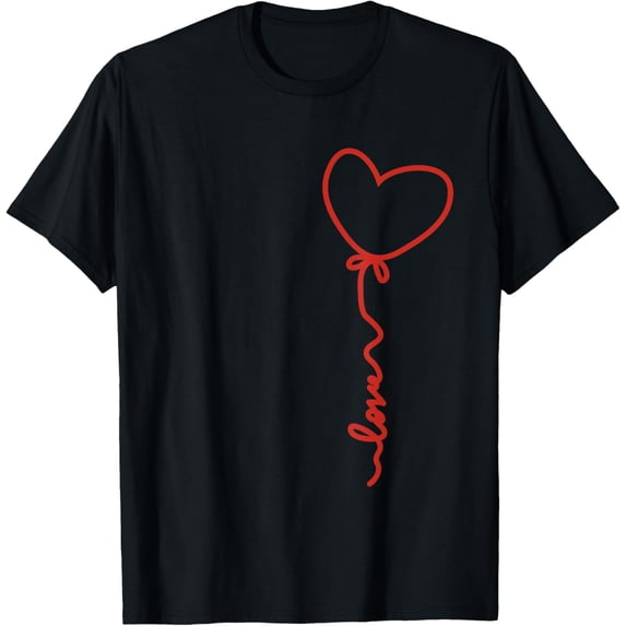 Love Heart Left Hand Side Love Couple Camisa Pareja Ropa T-ShirtMen and women, Black T-shirt, size: Extra large