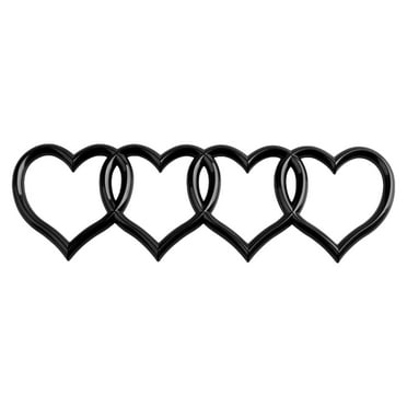 Love Heart Logo Rear Trunk Emblem, 3D Badge Decal Sticker, Car Accessories Exterior Decoration, Car Replacement 3D Sticker Fit for Audi (Black)