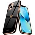 thumbnail image 1 of Entronix Love Heart Case Compatible with iPhone 14 Plus, Glossy Cute Cover, Black, 1 of 9