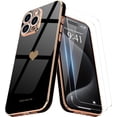 thumbnail image 1 of Entronix 3-in-1 Love Heart Case iPhone 14 Pro Max with Screen Protector, Black, 1 of 9