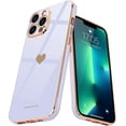 thumbnail image 1 of Entronix 3-in-1 Love Heart Case iPhone 14 Pro Max with Screen Protector, Purple, 1 of 9