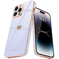 thumbnail image 1 of Entronix Heart Case Compatible with iPhone 14 Pro Max, Glossy Cute Cover, Purple, 1 of 8