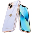 thumbnail image 1 of Entronix Love Heart Case Compatible with iPhone 15 Plus, Glossy Cute Cover, Purple, 1 of 9