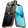 thumbnail image 1 of Love-Heart Luxury Case for Apple iPhone 15 Plus Heart Case, Cute Design Shiny Bling Cover, Soft TPU Slim Shockproof Protective Case for Apple iPhone 15 Plus for Women Girls, Black, 1 of 8