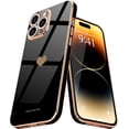 thumbnail image 1 of Entronix Heart Case Compatible with iPhone 15 Pro Max, Glossy Cute Cover, Black, 1 of 9