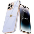 thumbnail image 1 of Love-Heart Luxury Case for Apple iPhone 15 Pro Max Heart Case, Cute Design Shiny Bling Cover, Soft TPU Slim Shockproof Protective Case for Apple iPhone 15 Pro Max for Women Girls, Purple, 1 of 8