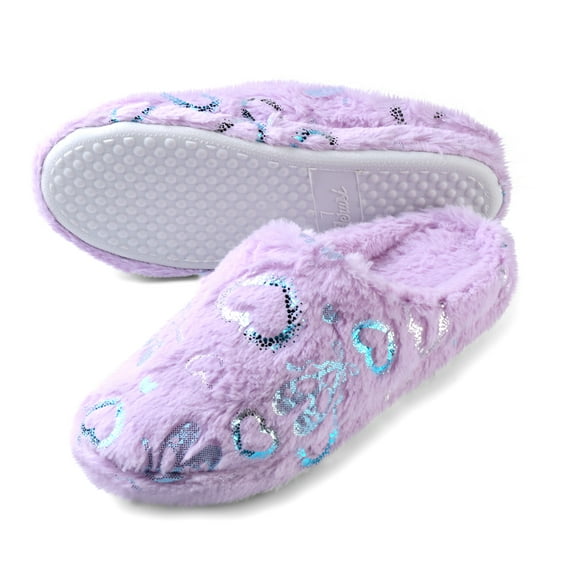 Love Heart Memory Foam Slip-On Indoor Spa Slippers for Women – Plush, Cozy, Non-Slip Sole, Heart Design