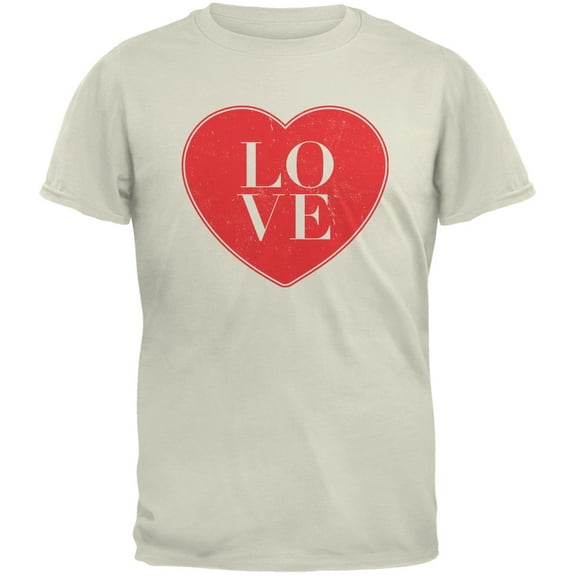 Love Heart Natural Adult T-Shirt - X-Large
