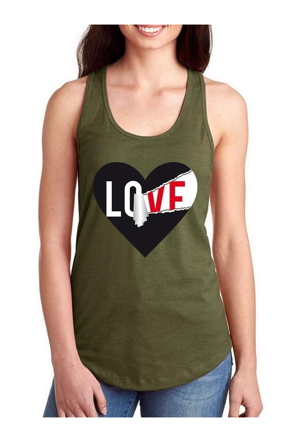 Love Heart Paper Scratch Art Racerback Tank Women -Image by Shutterstock, Female XX-Large