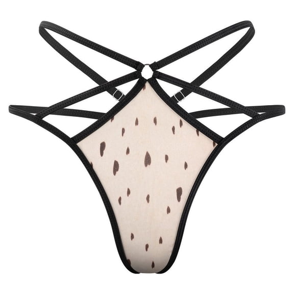 Love Heart Pattern Open Type Women's Panties Crotch Opening G-strings Thongs Lingeries Underwear