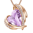 thumbnail image 1 of Love Heart Pendant Necklaces for Women Silver Tone Rose Gold Tone Crystals Birthstone Jewelry Gifts for Women, 1 of 6