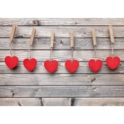 Love Heart Photo Backdrops Studio Props Valentine's Day Photography Background Wood Wall Vinyl 7X5FT Botong-qr128-7X5