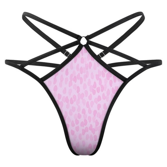 Love Heart Pink Pattern Open Type Women's Panties Crotch Opening G-strings Thongs Lingeries Underwear