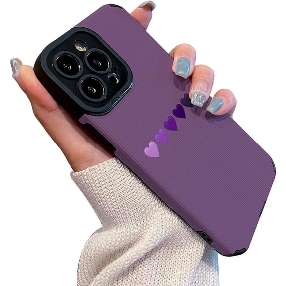 Love Heart Purple Trendy Simple Design Personalized Silicone Case Compatible with iPhone Case (iPhone 11 Pro)