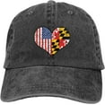 thumbnail image 1 of Love Heart Puzzle American Jamaica Flag Baseball Cap for Men Women Vintage Adjustable, 1 of 10