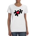 thumbnail image 1 of Love Heart Puzzle Art Shaped T-Shirt Women -Image by Shutterstock, Female Medium, 1 of 4