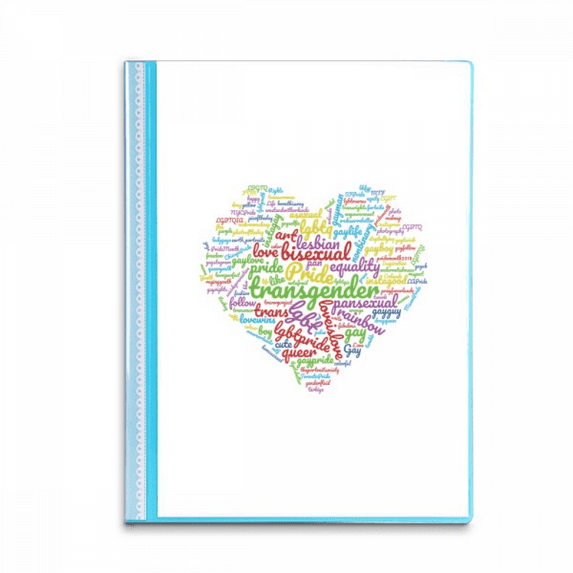 Love Heart Rainbow Lgbt Wordcloud Book Sheet Protectors Portfolio Binder Folder