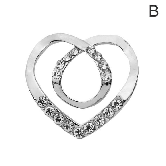Love Heart Scarf Clips,Hollow Crystal Love Scarves Ring Clips T-Shirt Tie Clips Shawl Brooch Jewelry,Heart Silk Scarf Buckles Crystal Rhinestone V2P5