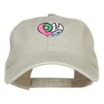 thumbnail image 1 of Love Heart Shape Embroidered Washed Cap - Stone OSFM, 1 of 5