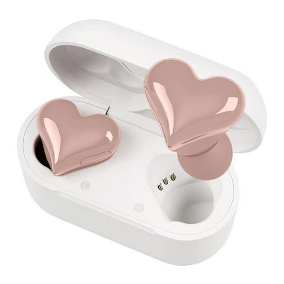 Love Heart-Shaped Bluetooth In-Ear True Wireless Headphones, Pink