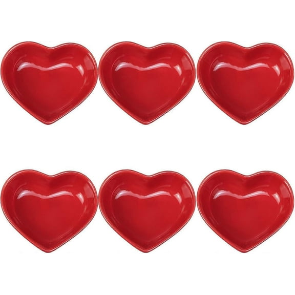 Love Heart Shaped Ceramic Bowls Set of 6