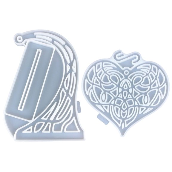 Heart Ornament Molds DIYs Hollow Love Heart Resin Mold Valentines Day Decorations Desktop Ornament Silicone Mould Craft