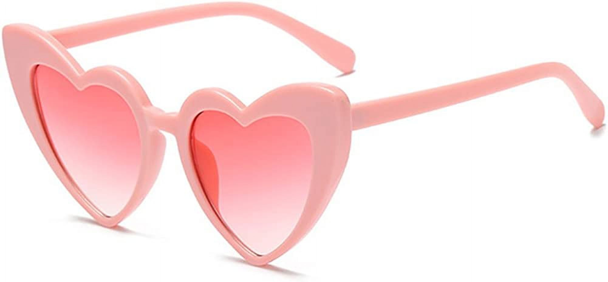 Love Heart Shaped Sunglasses for Women - Vintage Cat Eye Mod Style Retro Glasses as Birthday Gifts - image 1 of 7