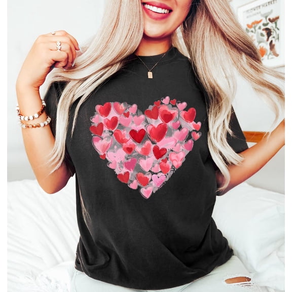 Love Heart Shirt, Women'S Xoxo Shirt, Love Graphic Tee, Heart Shape Shirt, Love Season Gift, Cute Love Hearts Shirt BLACK Unisex S-5XL Hot Trending Shirt, Vintage Birthday Gift