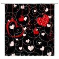 thumbnail image 1 of Love Heart Shower Curtain Red Black Heart Cute Fashion Woman Girls Romantic Valentine''s Day Modern Polyester Curtains Bathroom Decor with Hooks 70" Wx84 H, 1 of 6