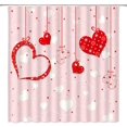 thumbnail image 1 of Love Heart Shower Curtain Red Pink Heart Cute Fashion Woman Girls Romantic Valentine''s Day Modern Polyester Curtains Bathroom Decor with Hooks 84" Wx70 H, 1 of 5