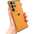 thumbnail image 1 of Love Heart Solid Color Plating TPU Case Compatible with Samsung Galaxy Case (Galaxy S20 FE,Brown), 1 of 8