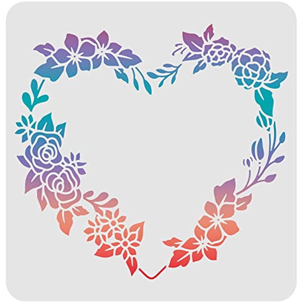 HOWAF 11pcs Flower Love Heart Stencils for Craft Cards Scrapbooking  Valentine Wedding, Plastic Reusable Stencils Templates for Kids Teen  Painting