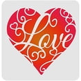 thumbnail image 1 of Love Heart Stencils Template 11.8x11.8inch Plastic Mandala Heart Drawing Painting Stencils Square Reusable Stencils for Painting on Wood Floor Wall and Tile, 1 of 9