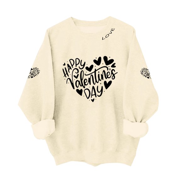 Love Heart Sweatshirt for Women Graphic Shirts Print Long Sleeve Crewneck Casual Soft Cozy Loungewear Athletic Wear Fashion Fall Plus Size Pullover Sweater