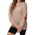 thumbnail image 1 of Love Heart Sweatshirt for Women Valentines Cute Graphic Print Casual Shirts Holiday Valentines Funny Loose Fit Outfit Blouses, 1 of 3